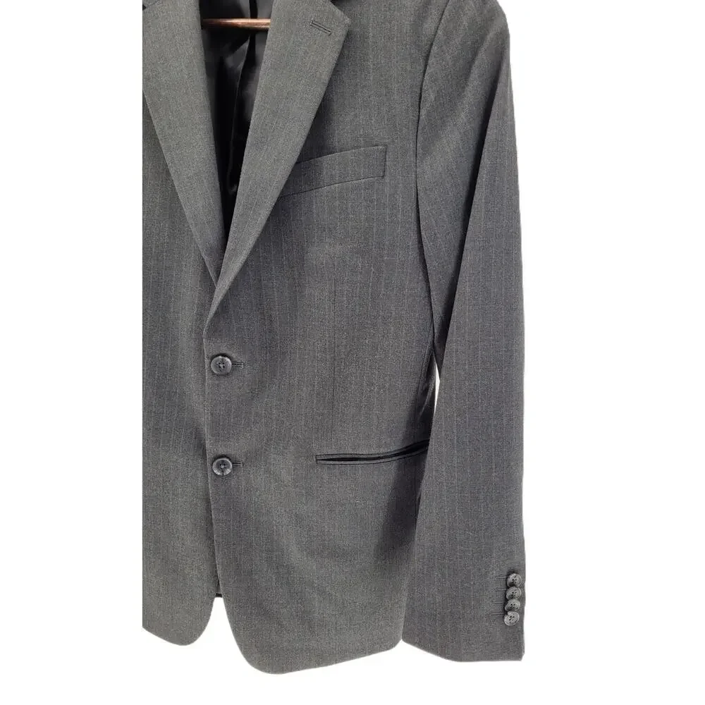 Banana Republic 40R Modern Tailored Fit Gray Pin Strip Blazer Sports Coat Jacket